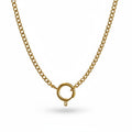 Gold necklace chain on a white background