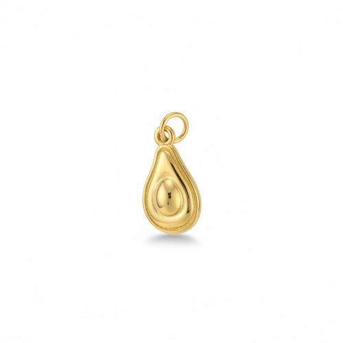 Gold teardrop pendant on a white background